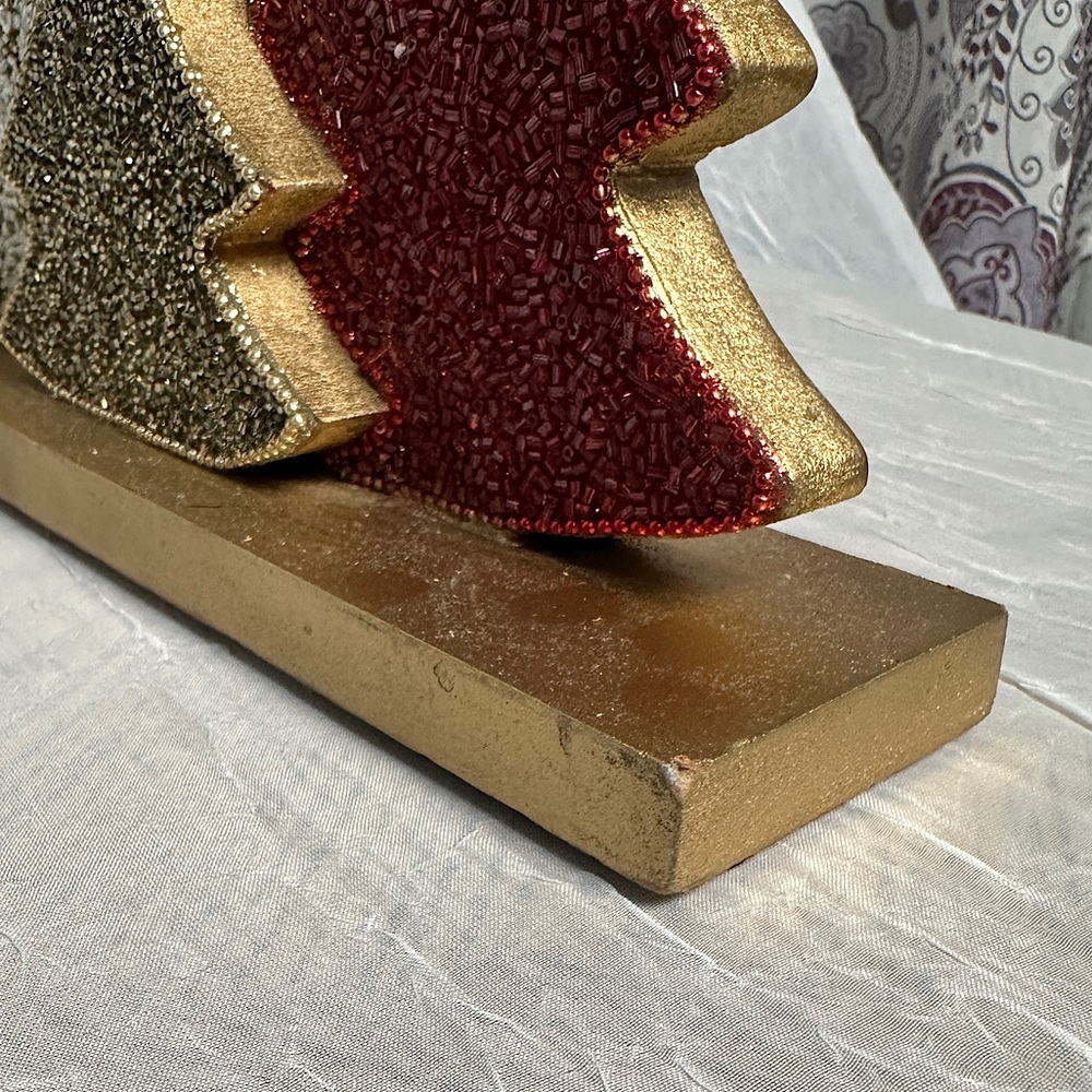 Tribal Design Beaded Christmas Trees Seasonal Holiday Home Decor Table Accent - Picture 14 of 15